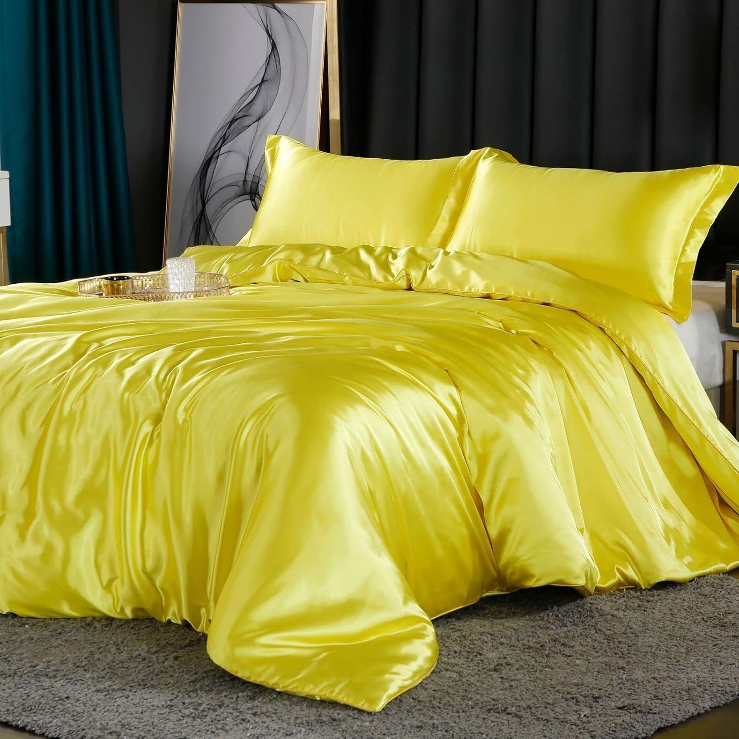 TOUMARY double bed duvet set yellow 