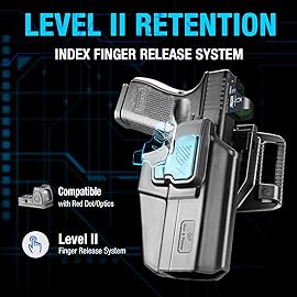 Universal OWB Holster for Glock 17 19 19X 45, Sig P320 P226, Taurus G3C G2C PT111, CZ P10C, FN 509, Canik TP9, Beretta APX, Index Finger Release, RDS Ready, Tool-Free 360 Cant, Belt Loop