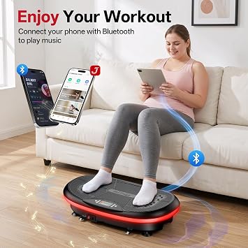 JOROTO 4D Vibration Plate Exercise Machine, Women Vibration Plate for Lymphatic Drainage Weight Loss, App Control, Magnetic Stone, 120 Speed Level, Fitness Equipment for Home Gym with Bands, Yoga Mat