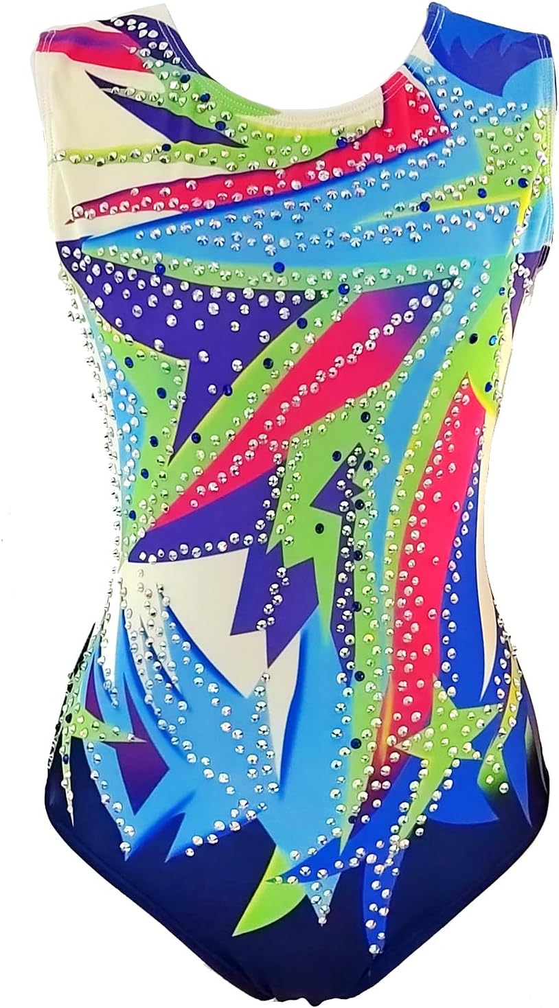 Blue Long-Sleeved Gymnastics Leotard for Girls Perfect for Practice and Performance