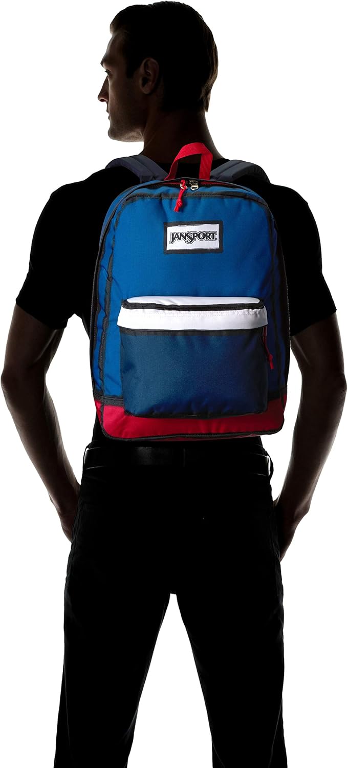 JanSport High Stakes School Backpack - Fun Pack Filled With Personality | Red White & Blue
