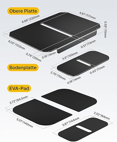 Miniatura 3 de monTEK Placa de refuerzo de acero ajustable para montaje en monitor, placa estabilizadora de escritorio para escritorios delgados, de vidrio o