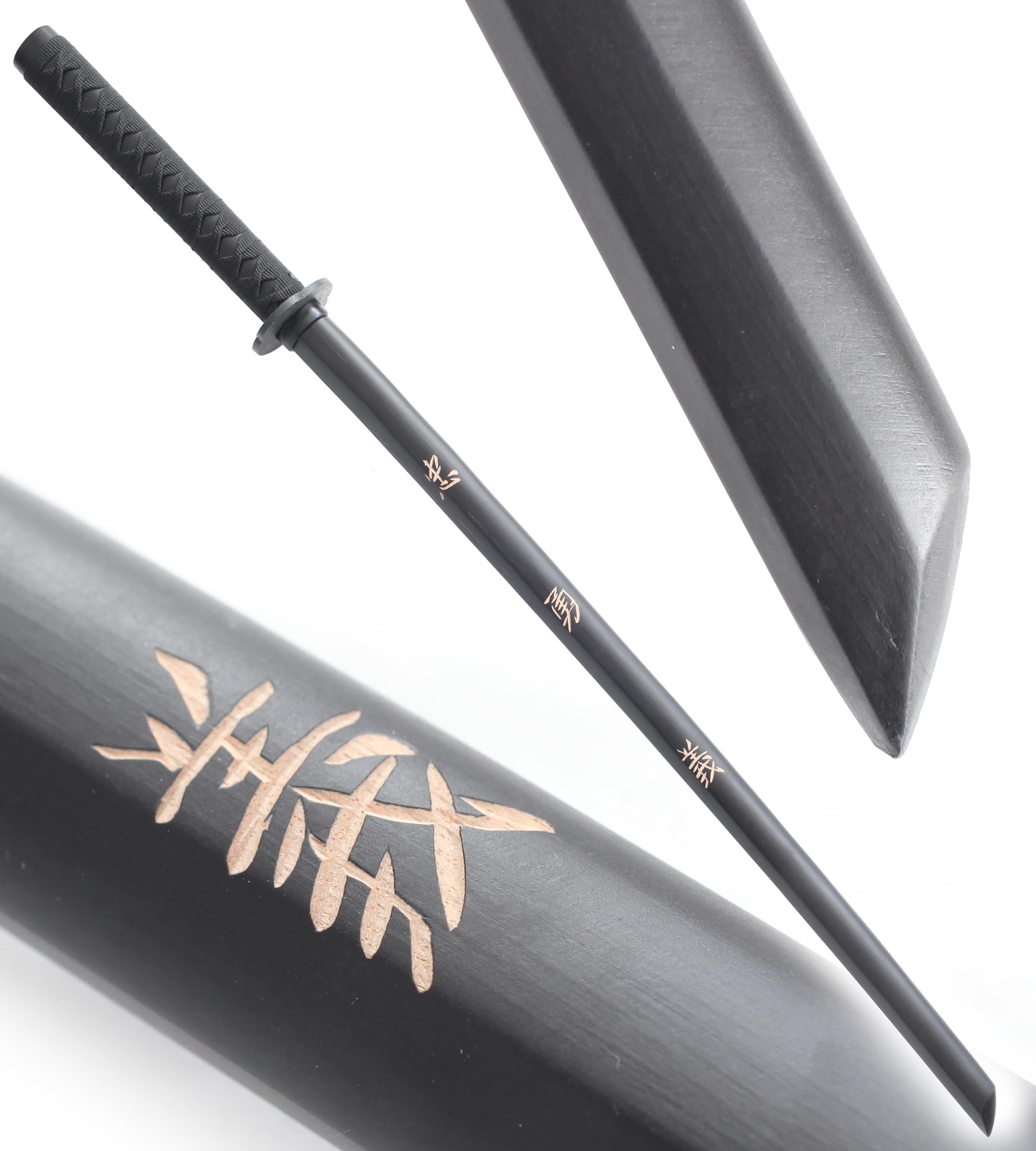 Pack 2 Bokkens Bois Noir Bokken Kendo Entrainement Arts Martiaux Epee Bois Sabre