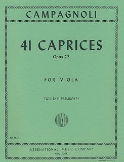 Campagnoli, Bartolomeo - 41 Caprices Op. 22 for Viola - Arranged by Primrose - International