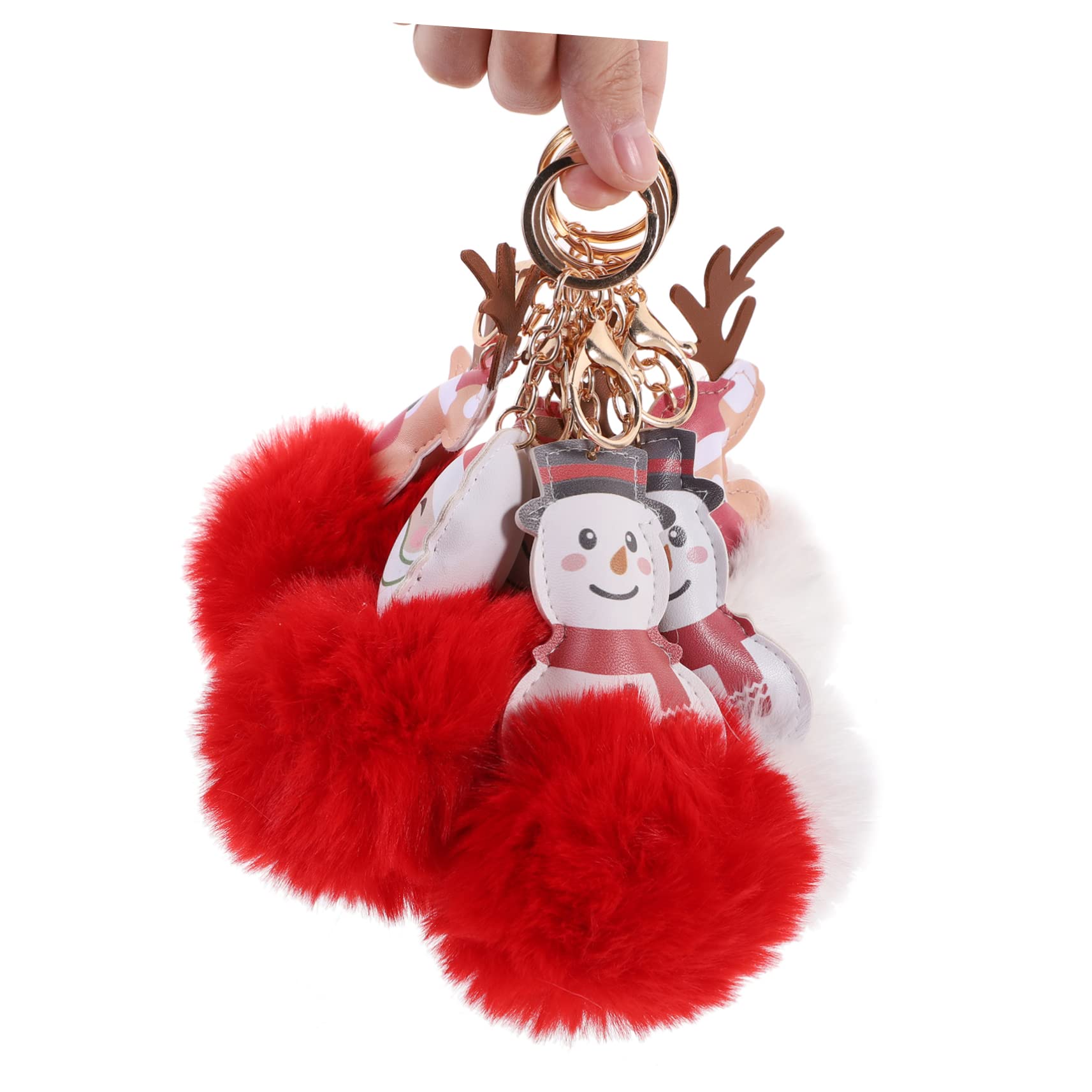 SHERCHPRY 18 Piezas llavero bola de pelo llavero de dibujos animados de navidad de vacaciones presentes originales christmas bag mochila s para niñas alce