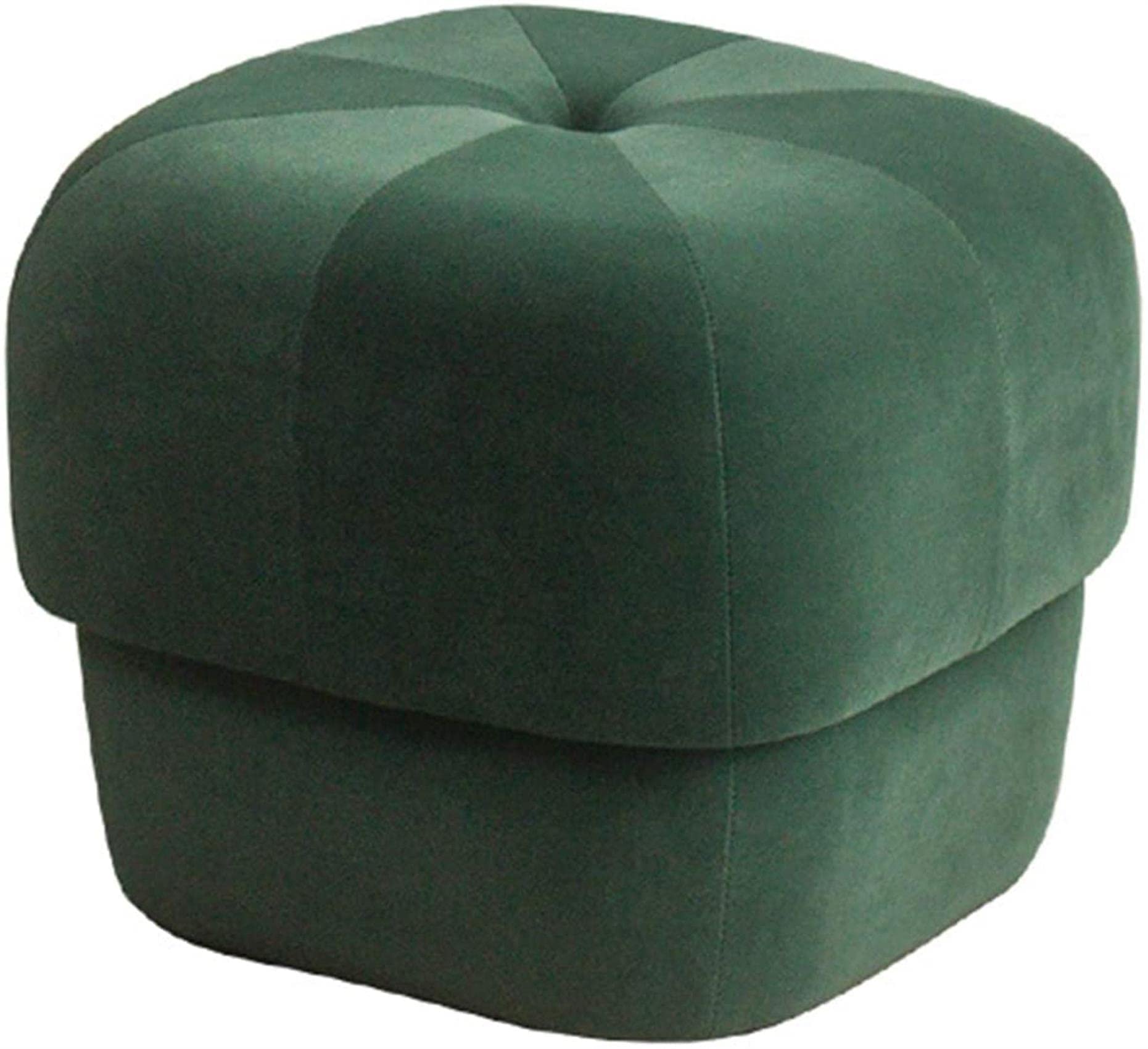 Repose-Pieds Ottoman Vert en Bois Massif pour Salon et Chambre