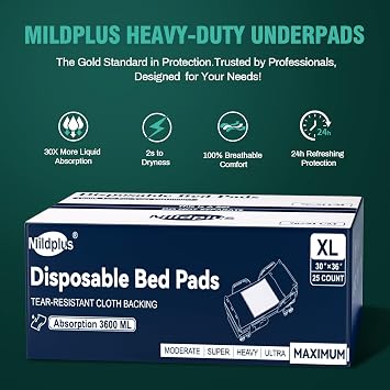 76X40 Washable Waterproof Bed Pads with Stay-Secure Side Flaps&Heavy Duty Underpads 30X36, 25 Count, Ultra Absorbent Chucks Pads 130 Grams Disposable Bed Pads
