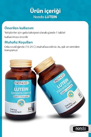 Nondo Lutein Zeaksantin Complex 60 Tablet (Astaksantin Selenyum Çinko Vitamin 6 Farklı Vitamin)