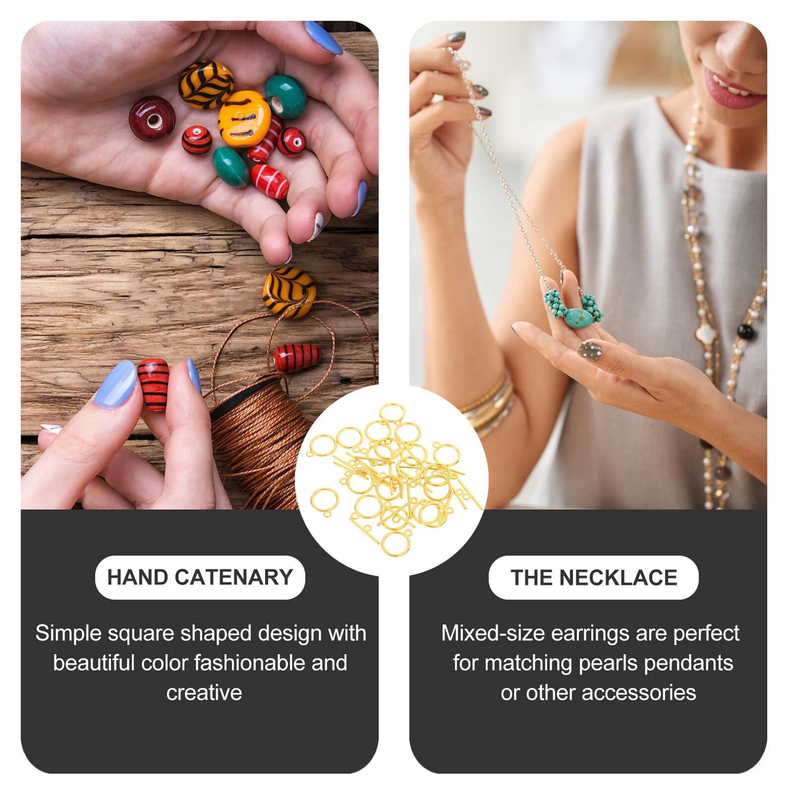 SHINEOFI 360 Set Chiudibijoux in per Braccialetti e Collane Chiusure Aperte Facili da Installare per Creazioni Te Accessori Leggeri con Superficie Liscia per Gioielli Personalizzati