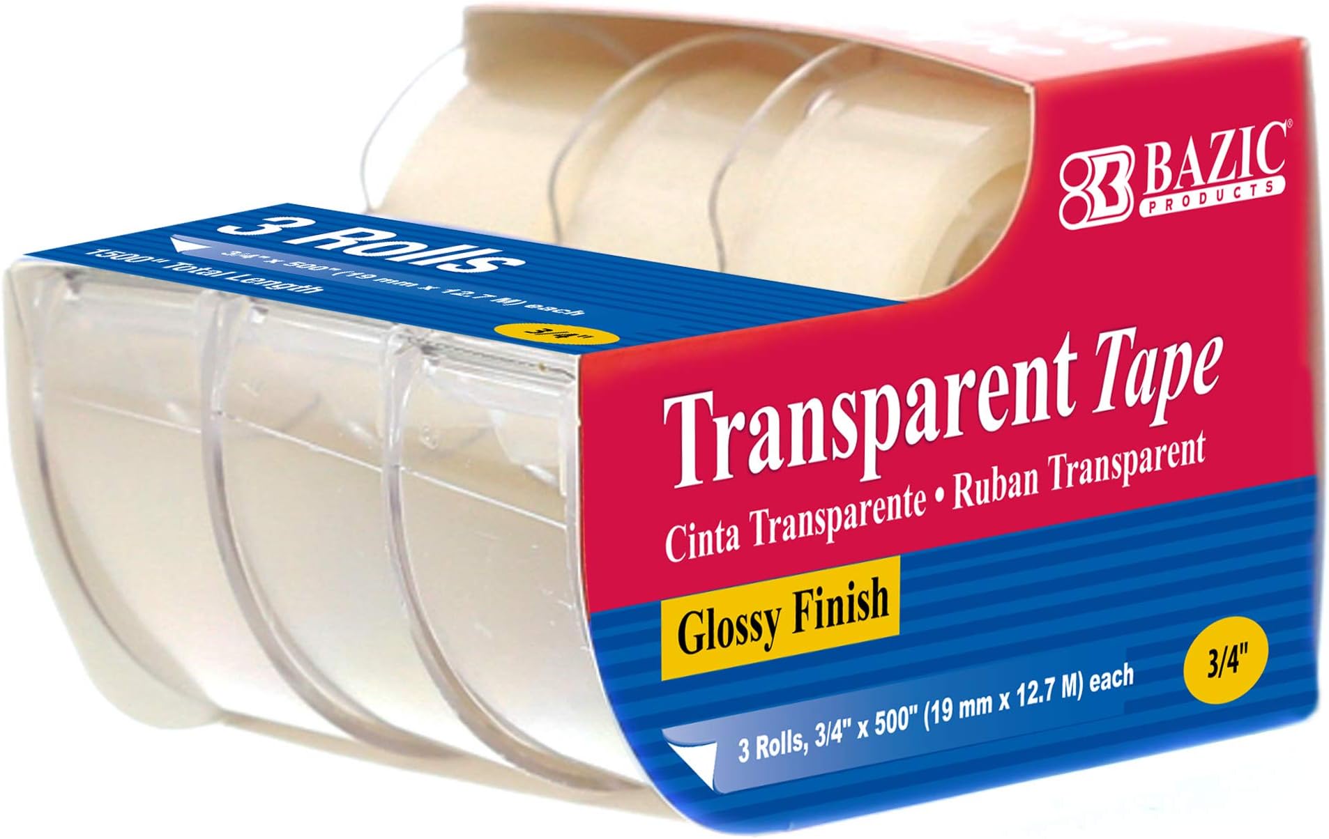 BAZIC Invisible Tape w/Dispenser 3/4" X 500", Matte Finish