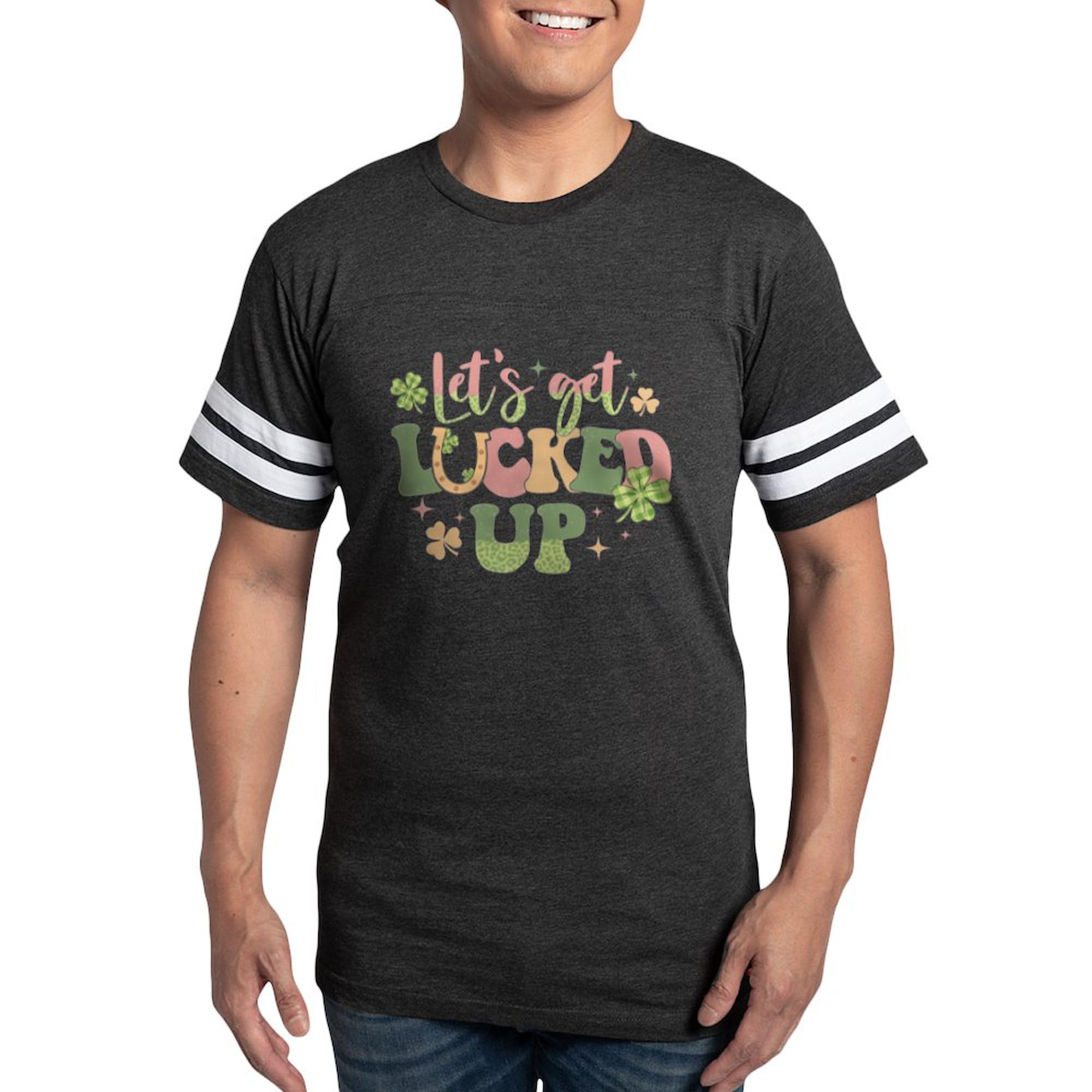 CafePress St Patricks Day Lucked Up T Shirt Men's Football T-Shirt Smoke Gray