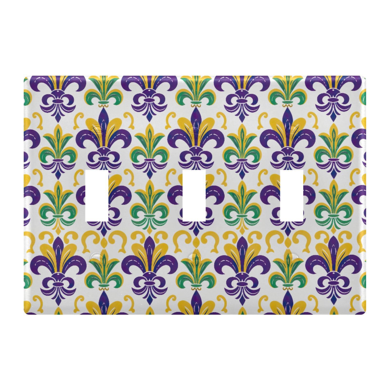 Light Switch Cover Mardi Gras Wall Plates for Electrical Outlets 3 Gang 202a8551