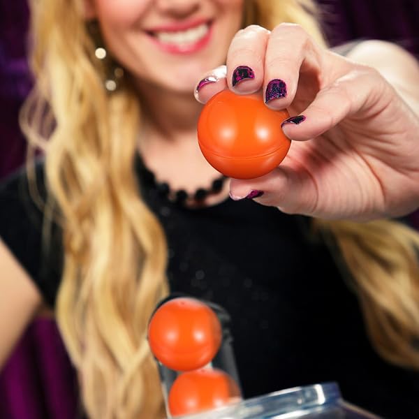 DECOMELODY Lot de 25 Boules de Tombola en Plastique Creuses Réutilisables, 4 Cm, Orange Vif, Boules de Jeu de Société pour Tirage Sort, Activités Festives et Jeux de Loterie - 3