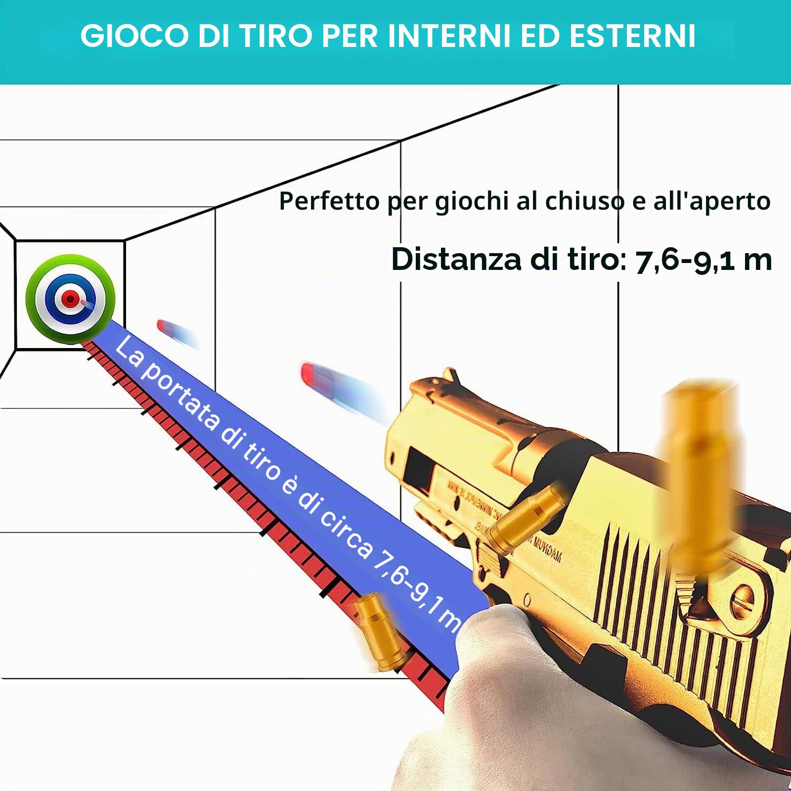 Pistola giocattolo,Pistola Giocattolo a Proiettile Morbido,Giocattolo di Schiuma Blaster,Giocattolo Blaster Proiettile in Schiuma Morbida,Soft Bullet Toy Gun,Regali di Compleanno per 14+