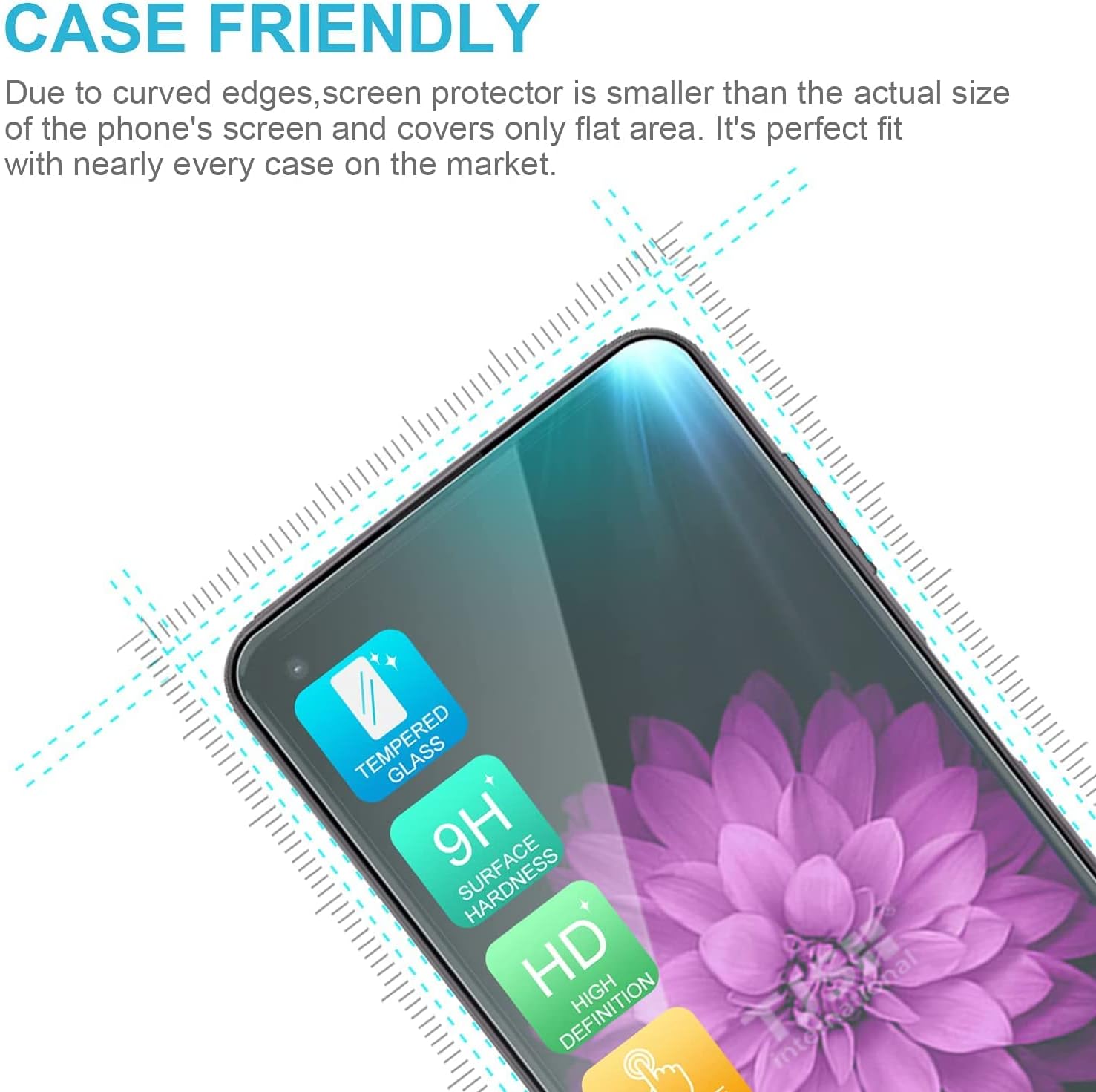 TJS [3-Pack] Screen Protector Compatible with Samsung Galaxy A50/Galaxy A30/Galaxy A20 [Screen Coverage][Tempered Glass] Case Friendly, Shatterproof, Bubble Free, Anti-Fingerprint (Clear)