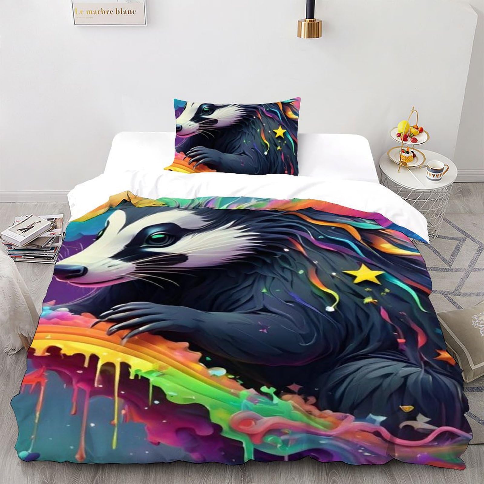 Housse de couette fille microfibre animaux 3D pour apaiser les nuits agitées