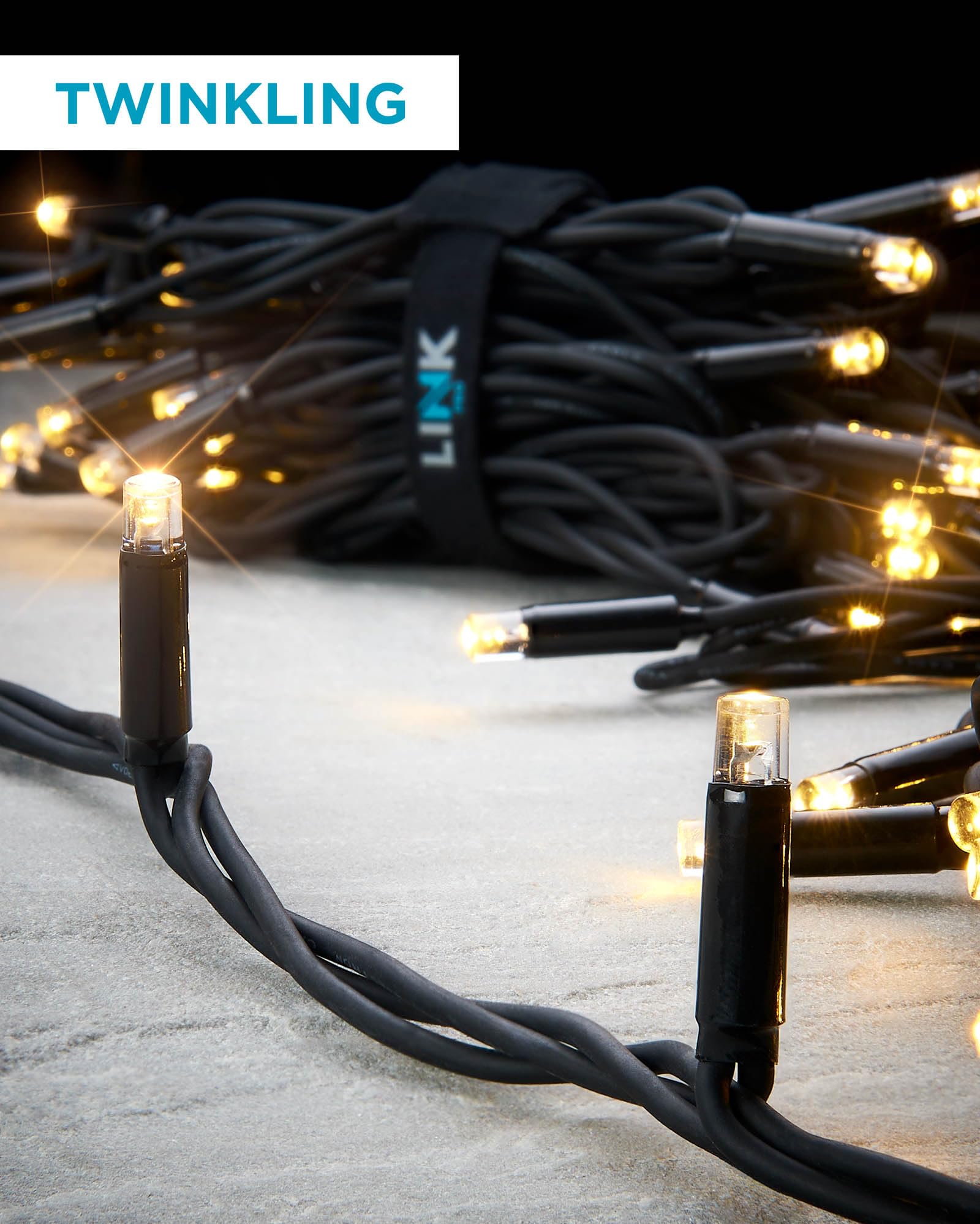 WeRChristmas PRO Series Twinkle LED String Lights, Black Cable, Warm White, 10 m - Image 2
