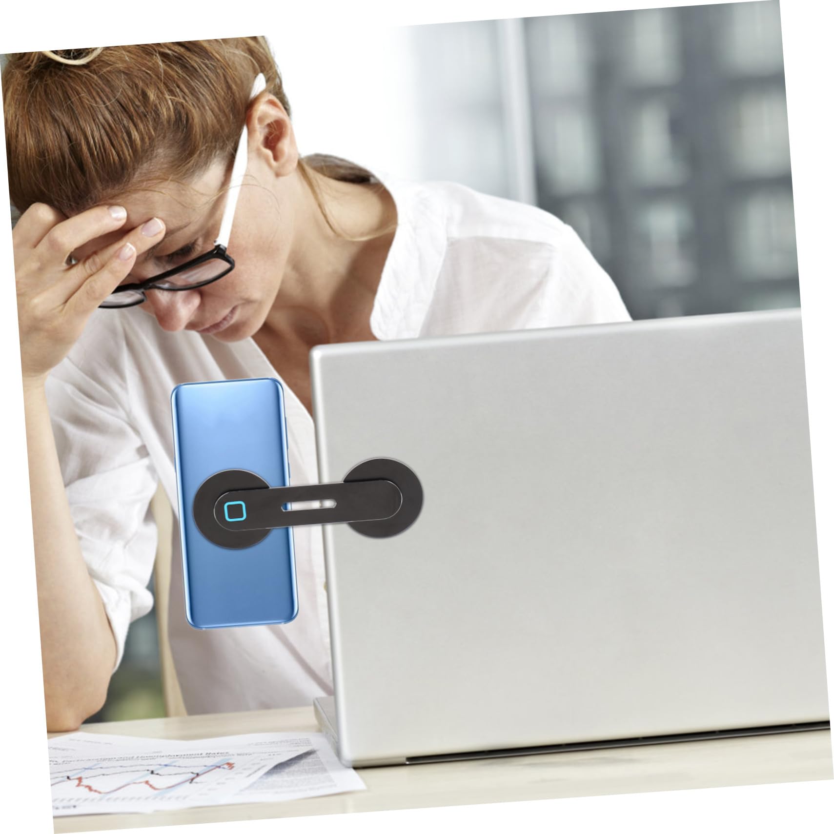 4 Pezzi Supporto Magnetico per Laptop e Cellulare da Auto Stand Multifunzionale Portatile per Tablet e Smartphone Facile da Installare e Affidabile per Lavoro