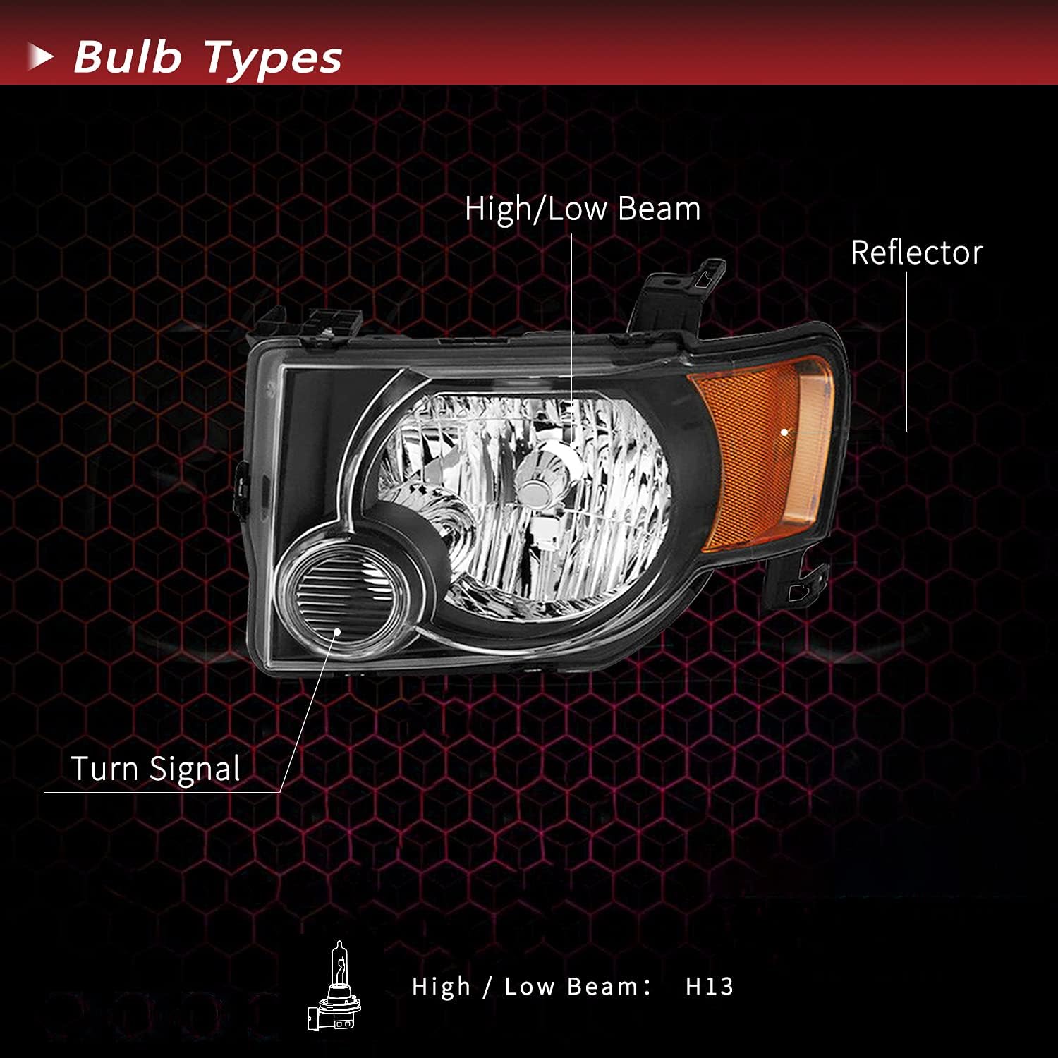 Creative Product JSBOYAT Headlight Assembly Replacement for 08-12 Ford Escape Driver and Passenger Side 80% Off Discount JSBOYAT Headlight Assembly Replacement for 08-12 Ford Escape Driver and Passenger Side