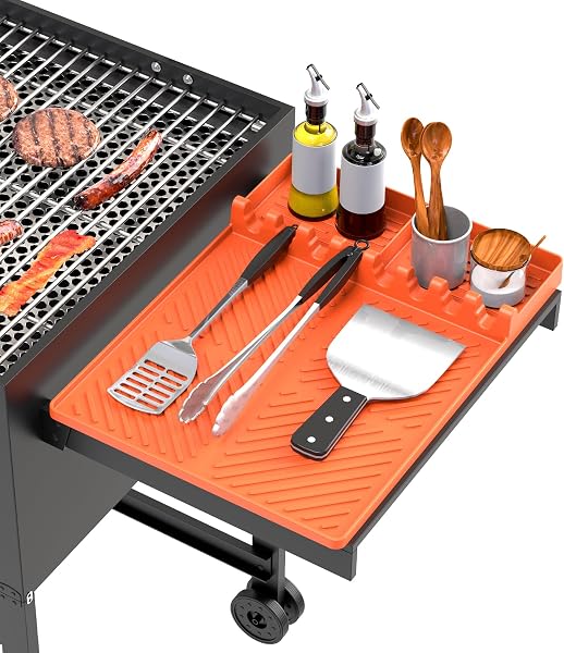 A tidy, heat-resistant grill mat that helps organize your setup