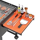 Silicone Grill Mat Compatible with Blackstone, BBQ Griddle Tools Mat with Drip Pad, Spatula Mat for Outdoor