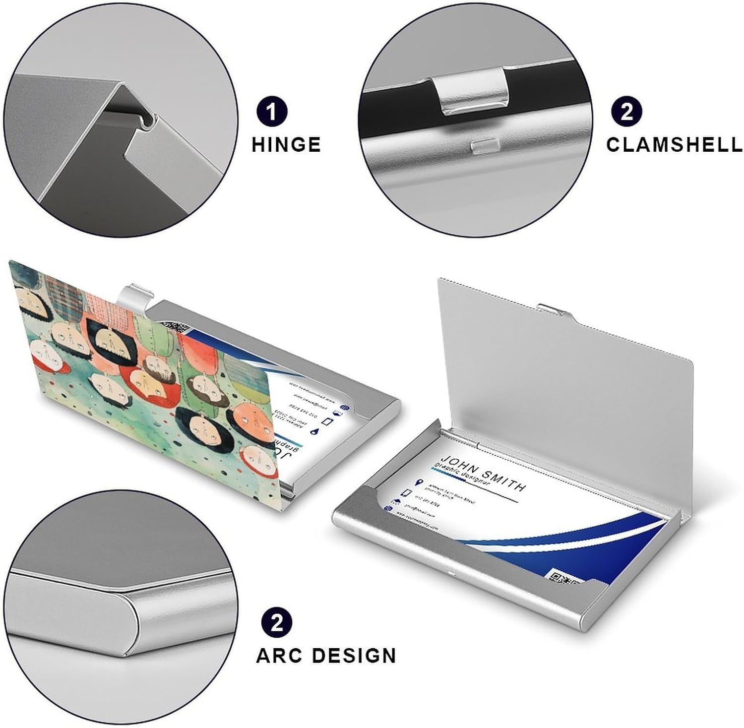 Primitive Art Style Business Card Holder Slim Business Card Case image 4