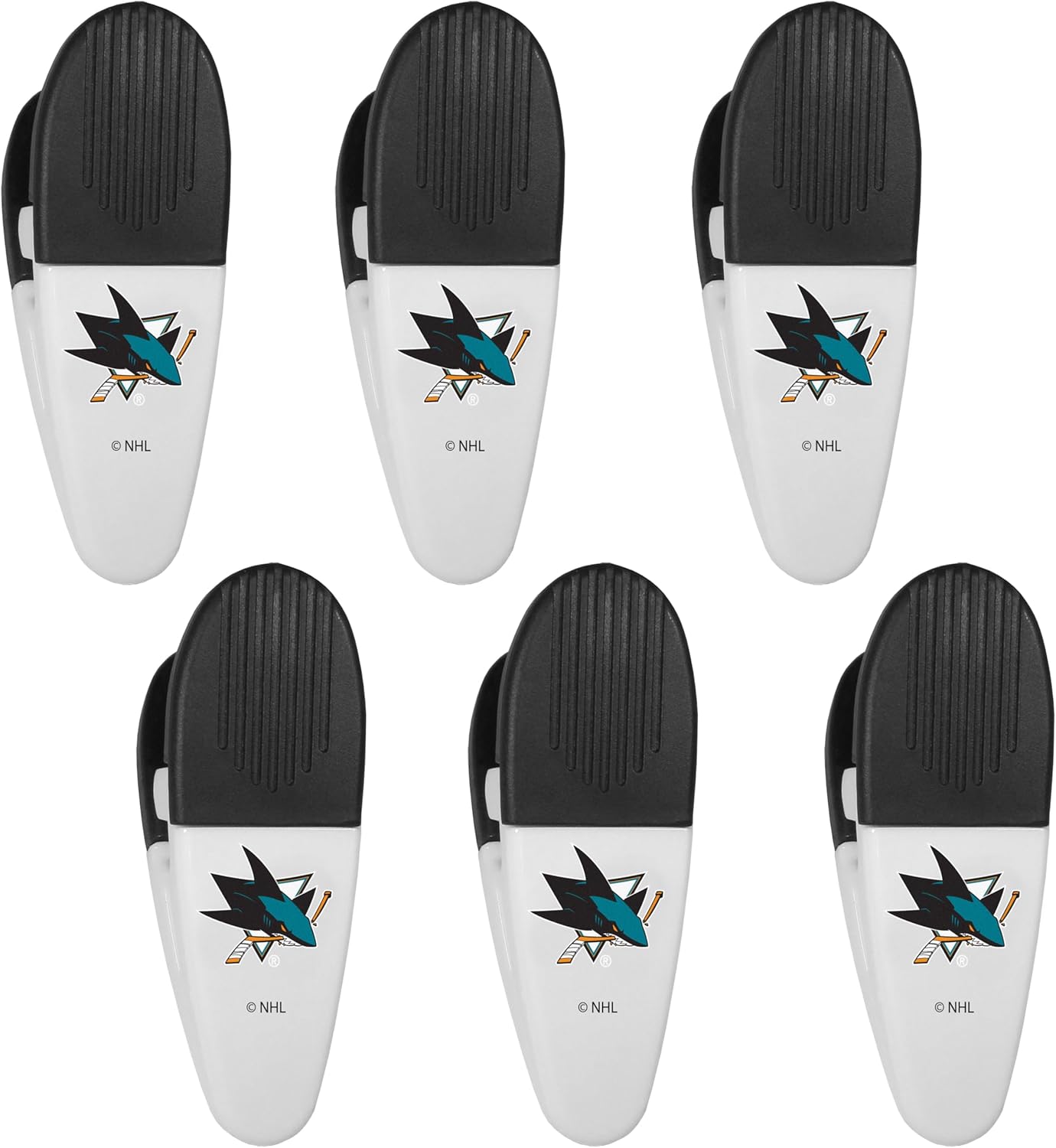 Siskiyou Sports NHL San Jose Sharks Chip Clip Magnets, 6pk White, One Size