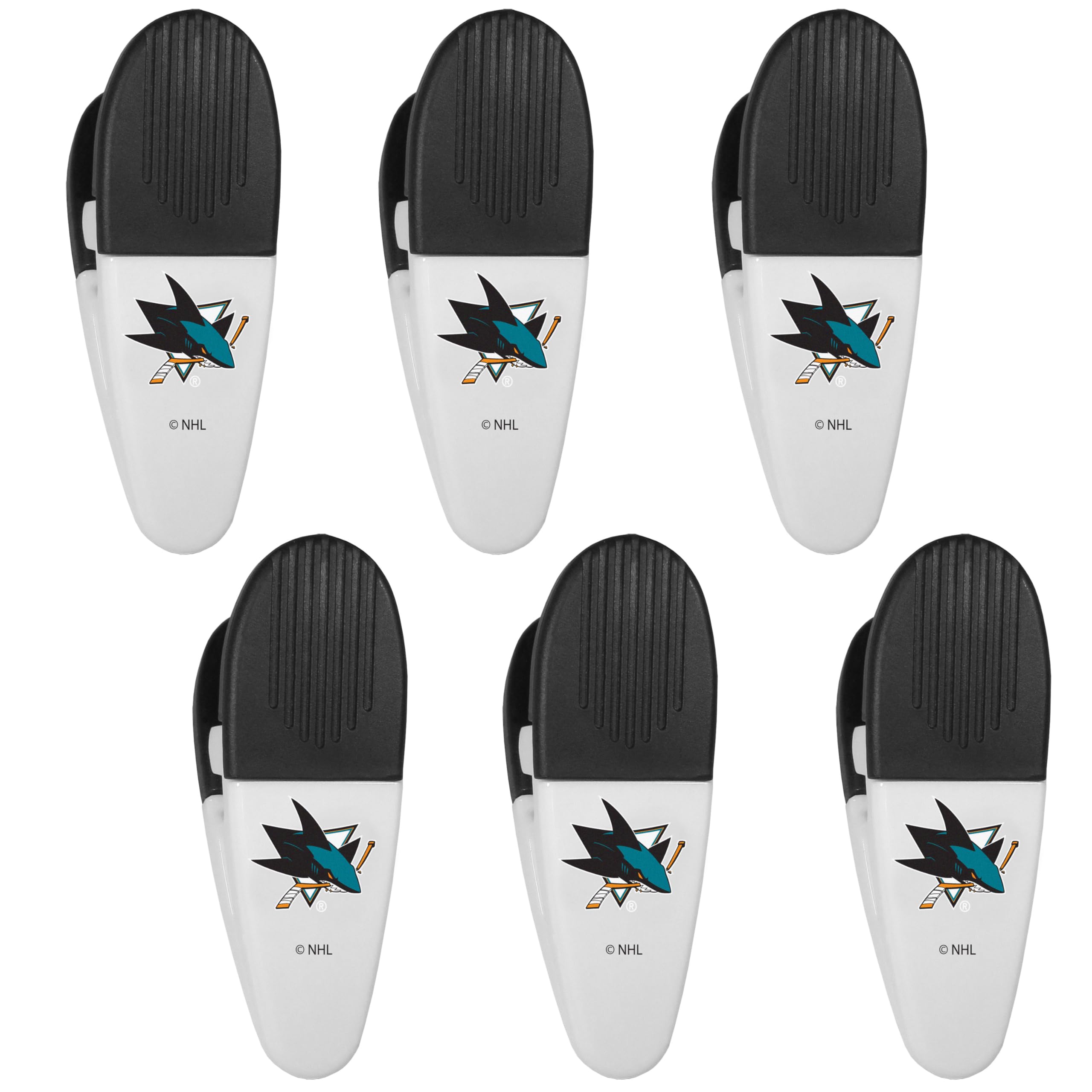 Siskiyou Sports NHL San Jose Sharks Chip Clip Magnets, 6pk White, One Size