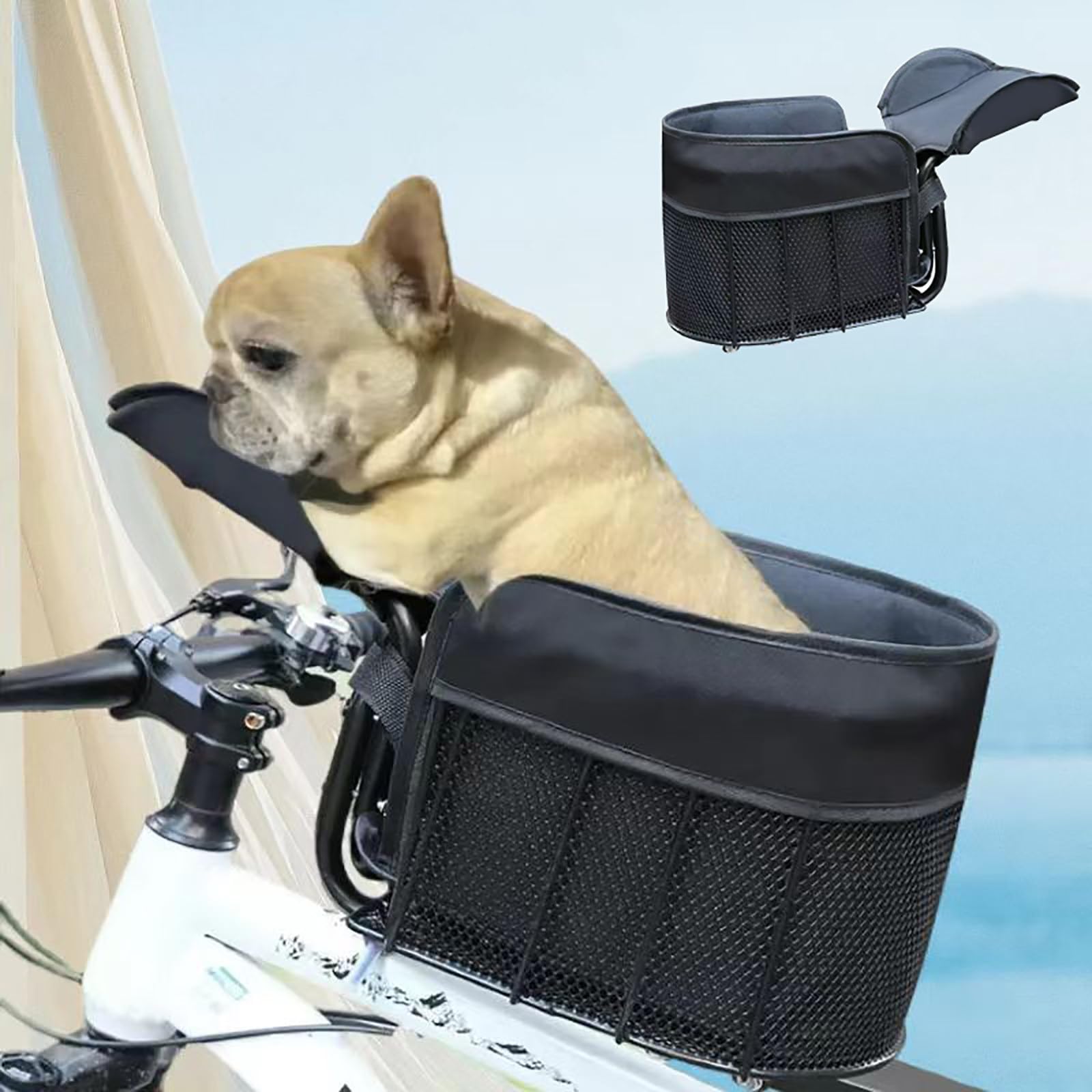 Fahrradkorb Für Haustiere, Frontmontierter Sitz Mit Sicherheitsleine Und Doppelverriegelung, Für Kleine Hunde Und Katzen Unter 12 Kg, Geeignet Für Mountainbikes Und Rennräder