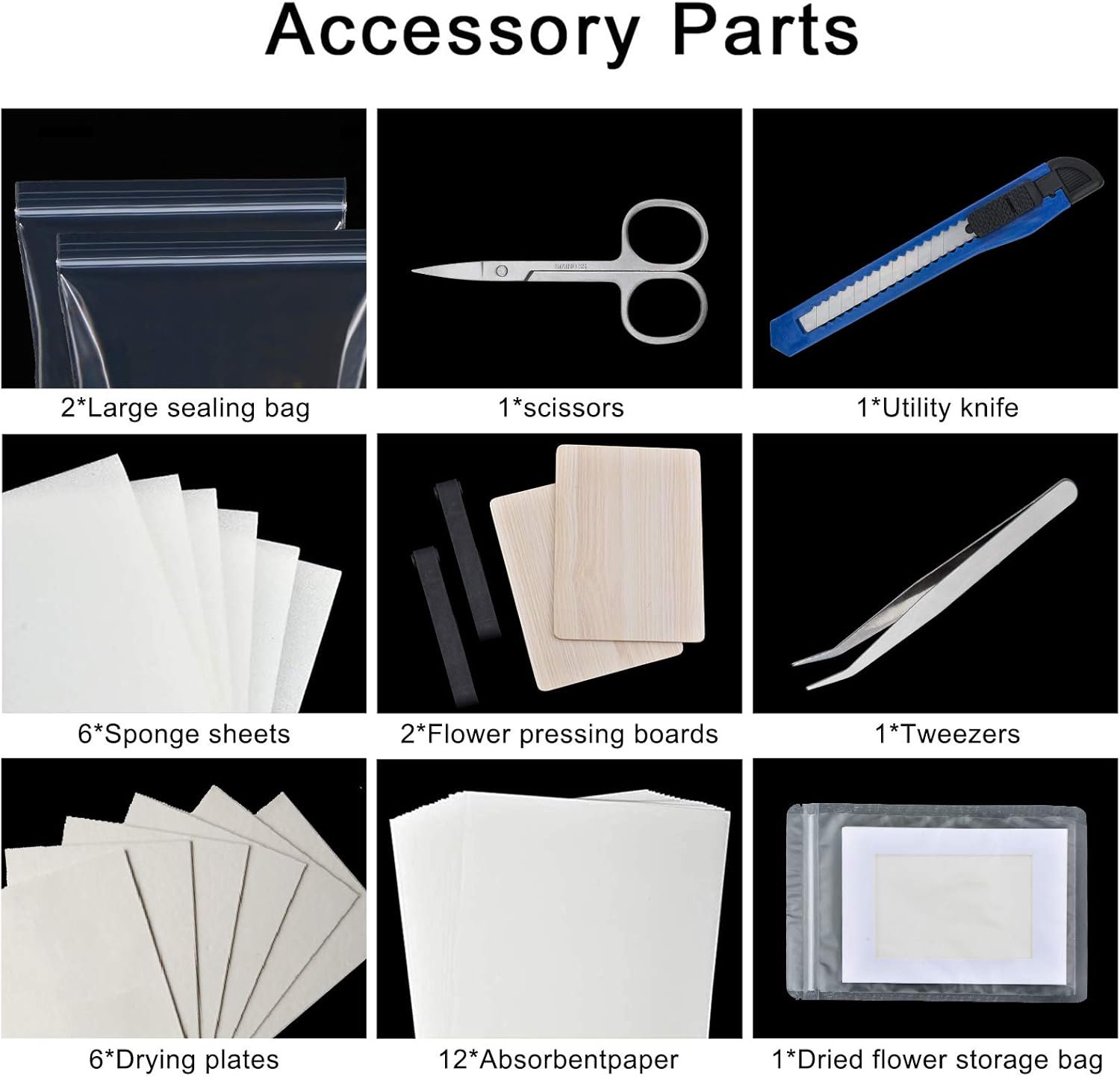 WANDIC Flower Press Kit, Thickened Wooden Art Kit Plant Pressing Book