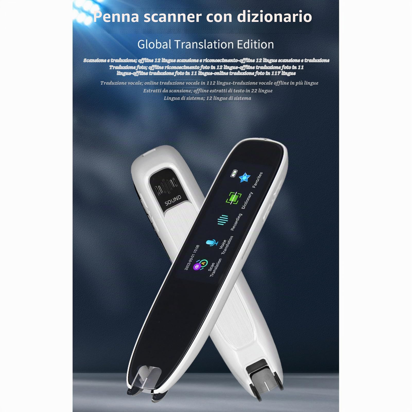 Ejoyous Scan Reader Pen, 13 Lingue OCR Digital Pen Reader Supporta la Scansione Vocale in Traduzione di Dispositivo di Traduttore di Lettura Digitale Intelligente per