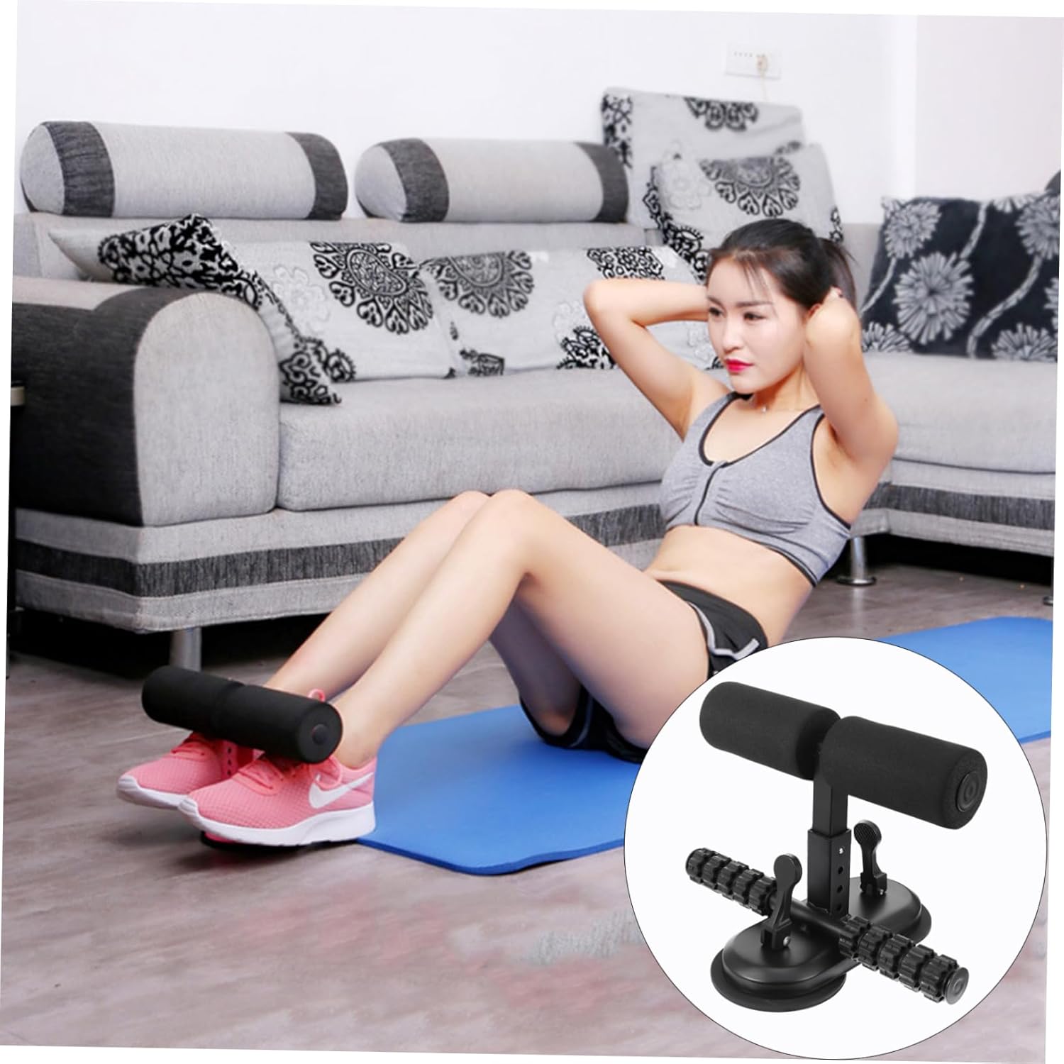 Sit up Machine Situp Foot Holder Adjustable Abdominal Curl Assist Tummy Fitness Portable Workout