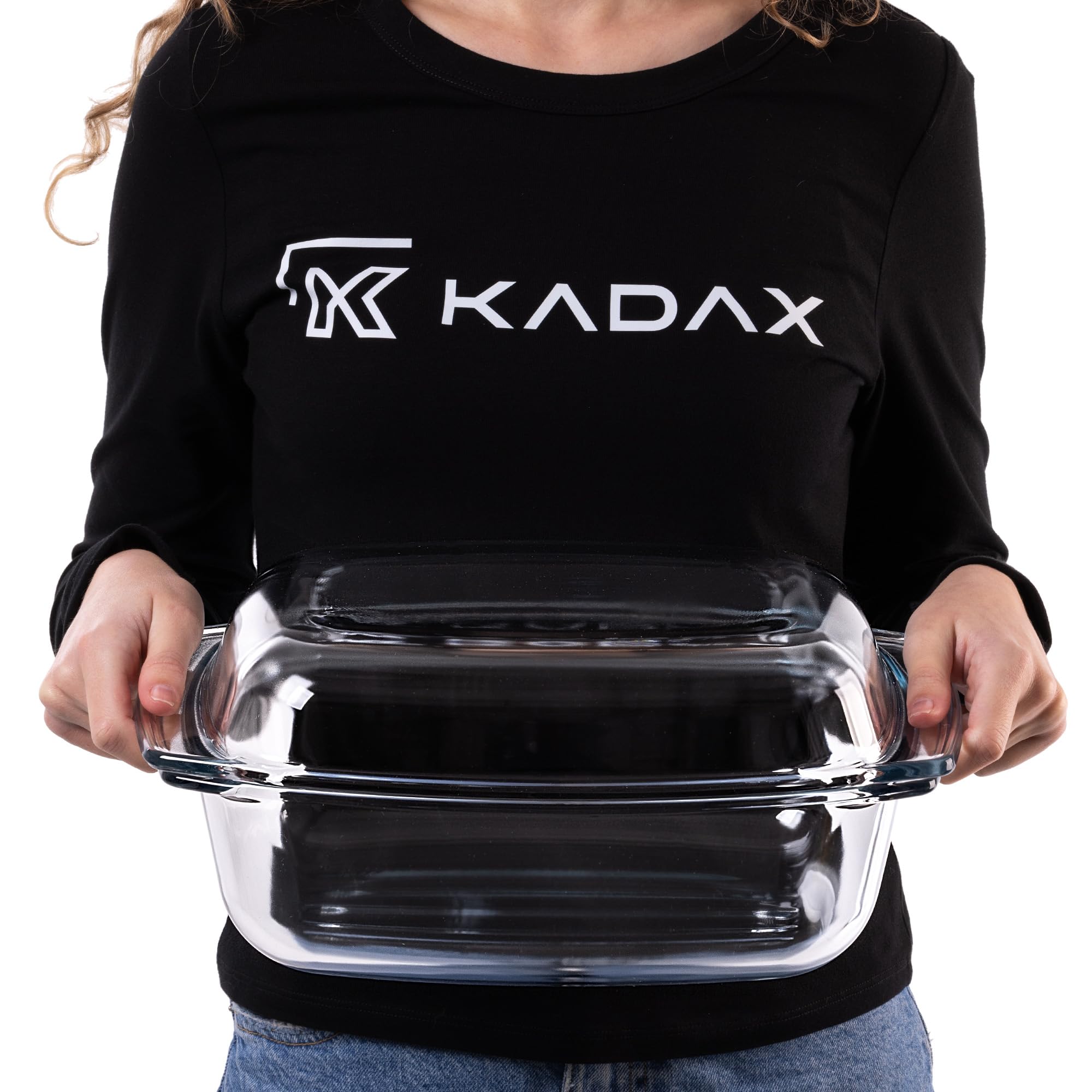 KADAX Pirofila in Vetro con Coperchio Resistente al Calore - Rettangolare - Cottura al Forno - Recipiente Ignifugo per Lasagne e Arrosti con Coperchio Protettivo su Misura