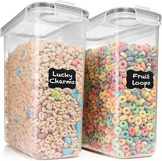 Sponsored Ad - Cereal Containers Storage Set of 2 (6.3L / 213 Oz) Extra Large Tall Airtight Food Storage Containers for Ki...