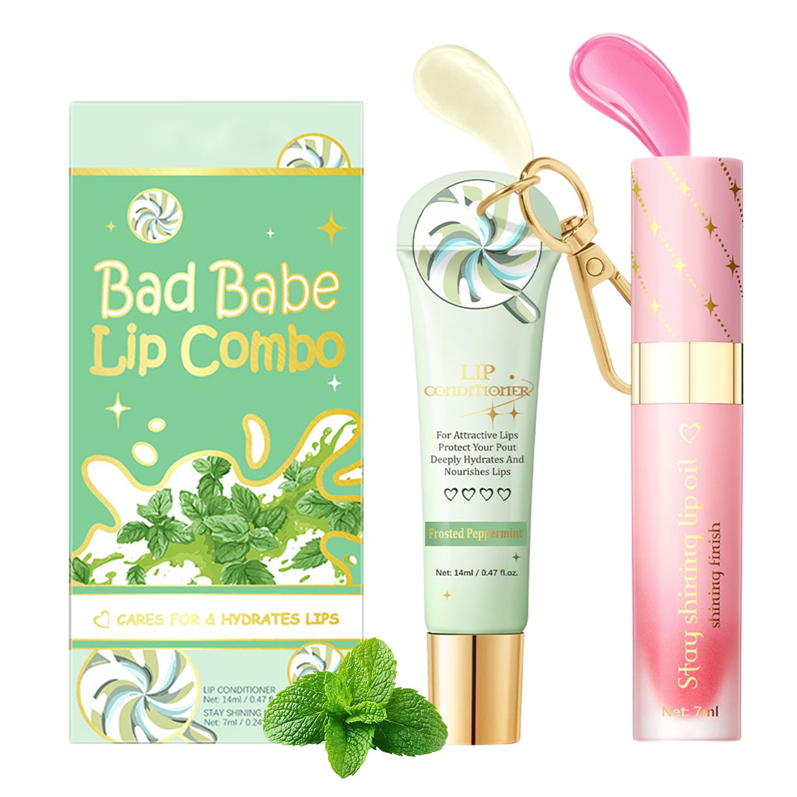 Lip Conditioner & Lip Oil Set, Moisturizing Lip Conditioner & Lip Care Set