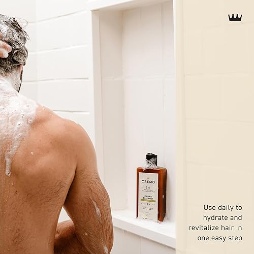 Miniatura 5 de Cremo Champú y acondicionador 2 en 1 de bergamota italiana para hombres, notas de bergamota italiana, flor de neroli y vetiver fresco, 16 onzas