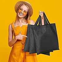 Vista 6 de Woanger 100 bolsas a granel de 15 x 16 pulgadas, bolsas de lona reutilizables de tela con asas