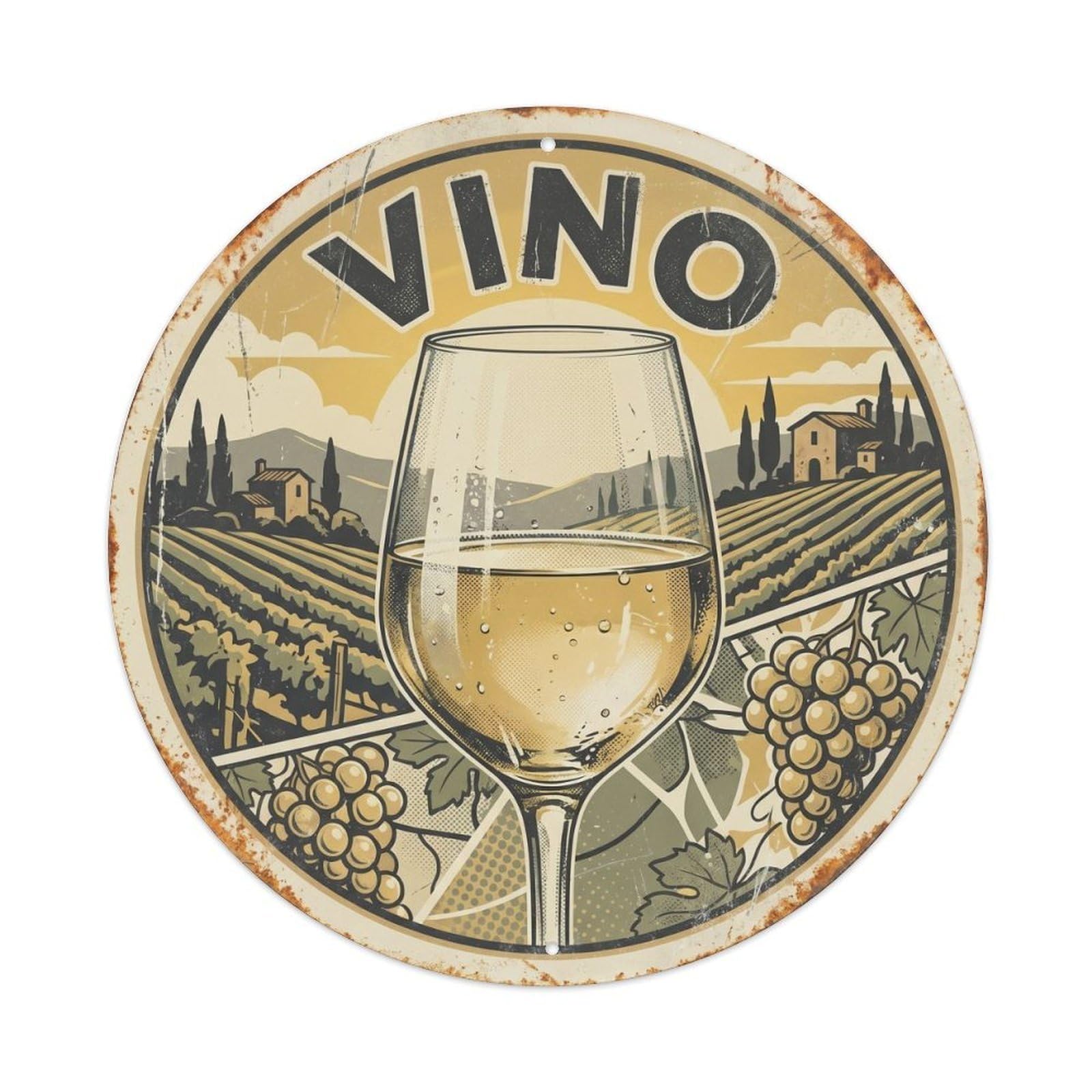 Sommelier Wine Cellar European Classic Illustration Metal Tin Sign