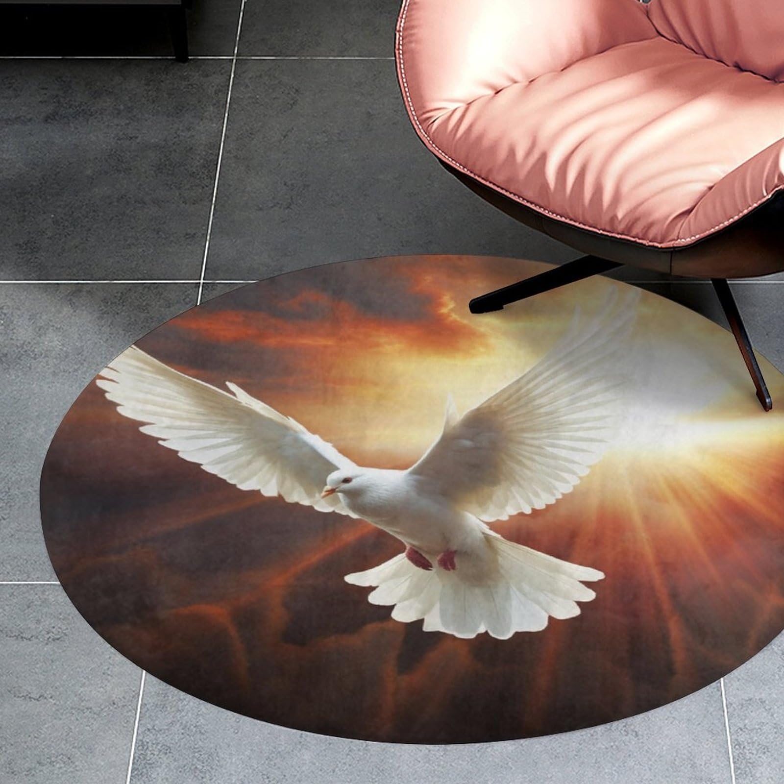 Tapis circulaire à poils courts de 0,6 cm antidérapant et ultra absorbant pour la cuisine