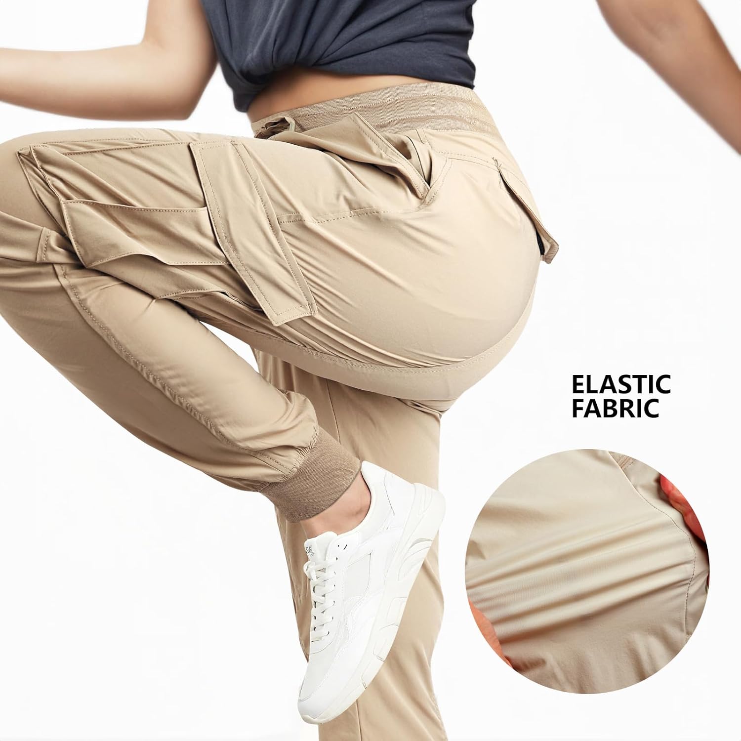 smawell Women's Hiking Cargo Pants Quick Dry Water Resistant Joggers with Pockets