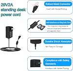29V Adjustable Desk Power Cord Compatible with Claiks P1.01.001 P101001 40" 48" 55" 63" Inches Electric Standing Desk Adjustable Height Stand up Desk YH-K290018-C Power Supply Charger Replacement