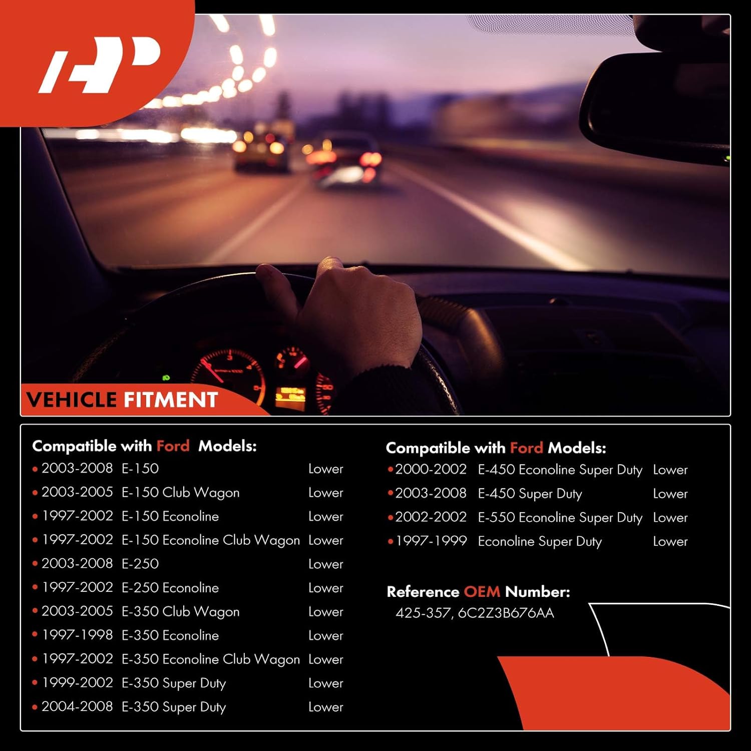 A-Premium Lower Steering Shaft Steering Column Shaft Compatible with Ford E-150, E-250, E-150/250/350 Econoline, E-150/350 Club Wagon, E-350/450/550 Super Duty, Replace # 6C2Z3B676AA