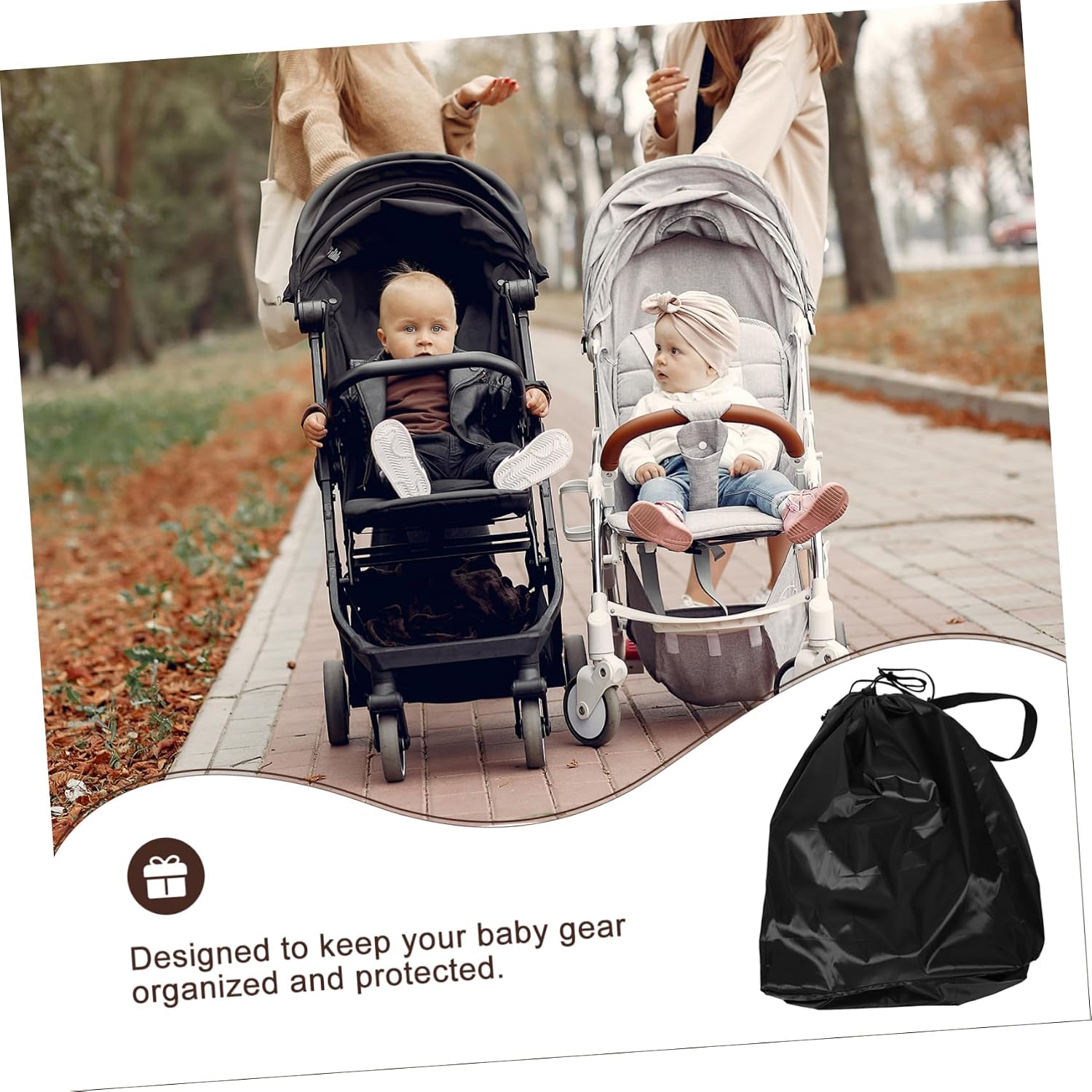 Large Travel Stroller Bag with Water Cover for Airplane Gate Clean Storage Protector Compatible with Strollers Includes Shoulder Strap