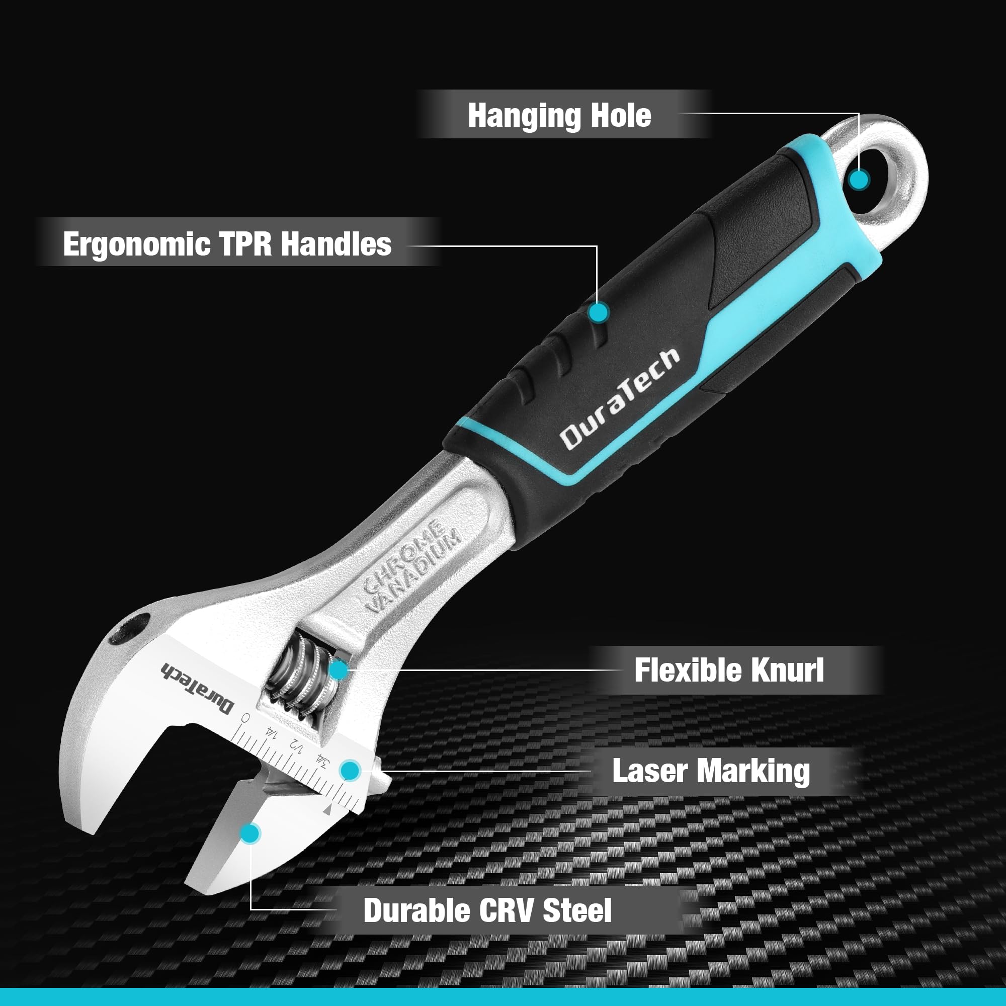 DURATECH Adjustable Wrench Set - 3 Sizes -3 DURATECH Adjustable Wrench Set - 3 Sizes -3