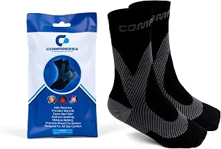 Compressa Compression Socks for Women & Men - Ankle Compression Sleeve with Premium Non-Slip Support Joint Pain, Muscle Recovery, Arthritis Relief, Injury Recovery, & More (Closed Toe)