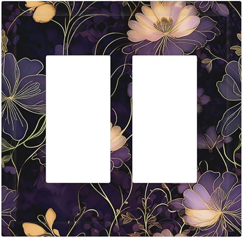 Miniatura 129 de Cubiertas de salida de textura abstracta moderna de mármol líquido Pintura abstracta púrpura Arte de pared Cubiertas de toma 1 banda Interruptor de