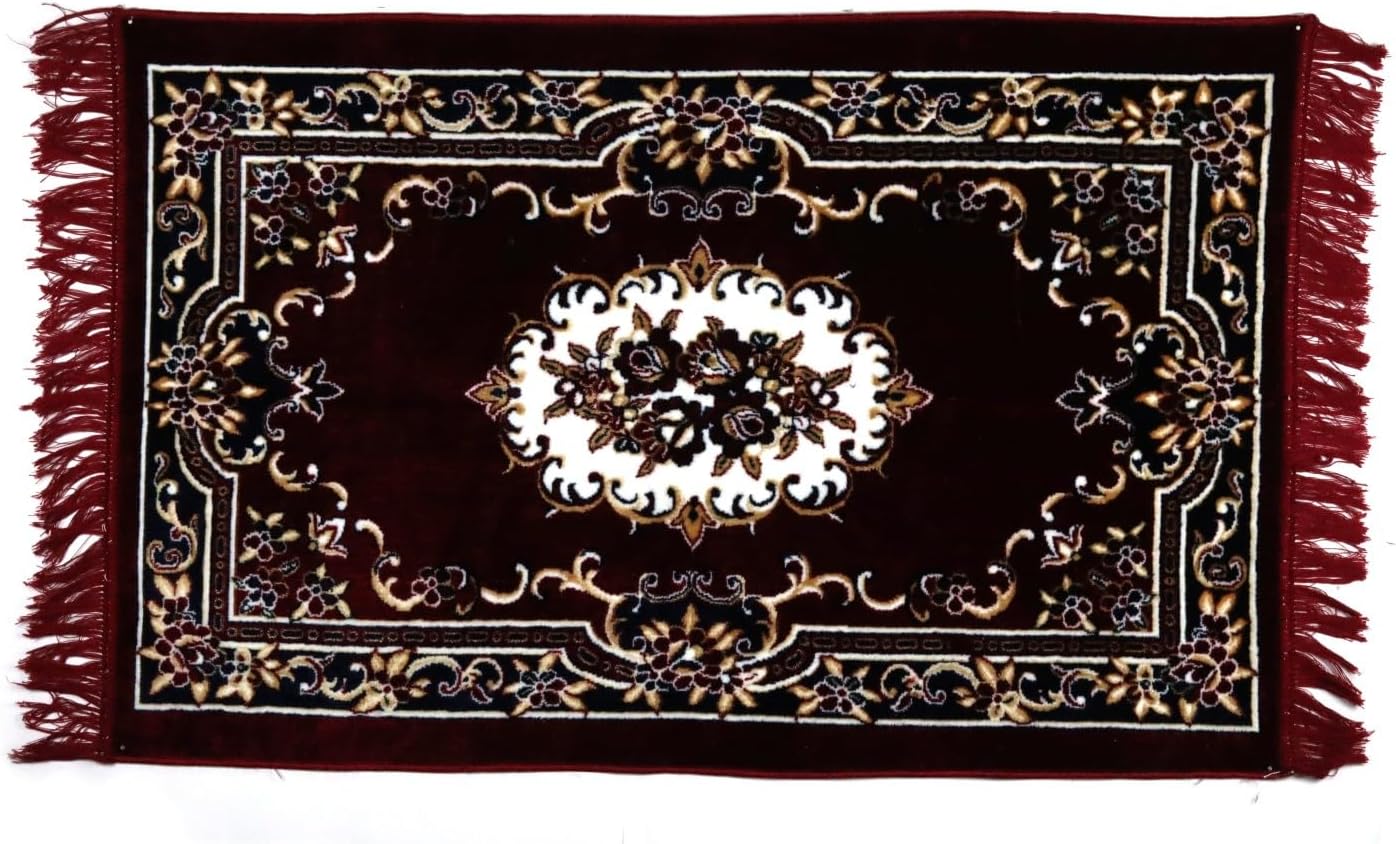 ASHIRWAD Prayer Mat 27 x 41 Inches (2'3" x 3'5") | Soft Religious Rug for Hindu Pooja & Muslim Namaz, Sajdah | Multipurpose Velvet Mat for Daily Pooja, Havan & Traditional Worship (Blue-1)