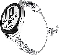 Vista 1 de Pulsera de diamantes brillante compatible con Garmin Vivoactive 3, Forerunner 245/645 Music, Venu/Venu Sq 2, bandas de metal elegante de acero