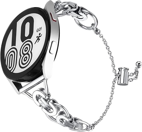 Pulsera de diamantes brillante compatible con Garmin Vivoactive 3, Forerunner 245645 Music, VenuVenu Sq 2, bandas de metal elegante de acero