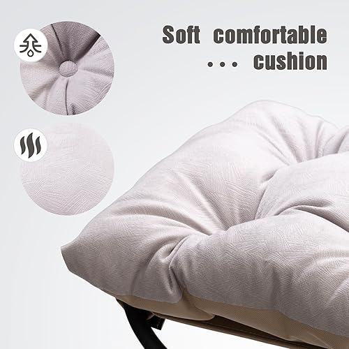 Miniatura 112 de HollyHOME Taburete reposapiés plegable de 15 pulgadas de alto, otomano plegable pequeño tapizado, taburete acolchado para sofá para silla perezosa,